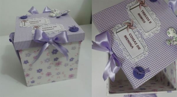 Caixa porta treco - Bolsinhos Lilas
